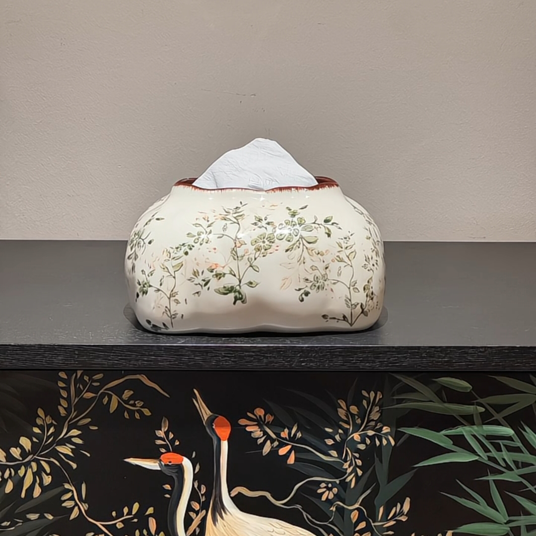 Atelier Floral Crackle Tissue Box