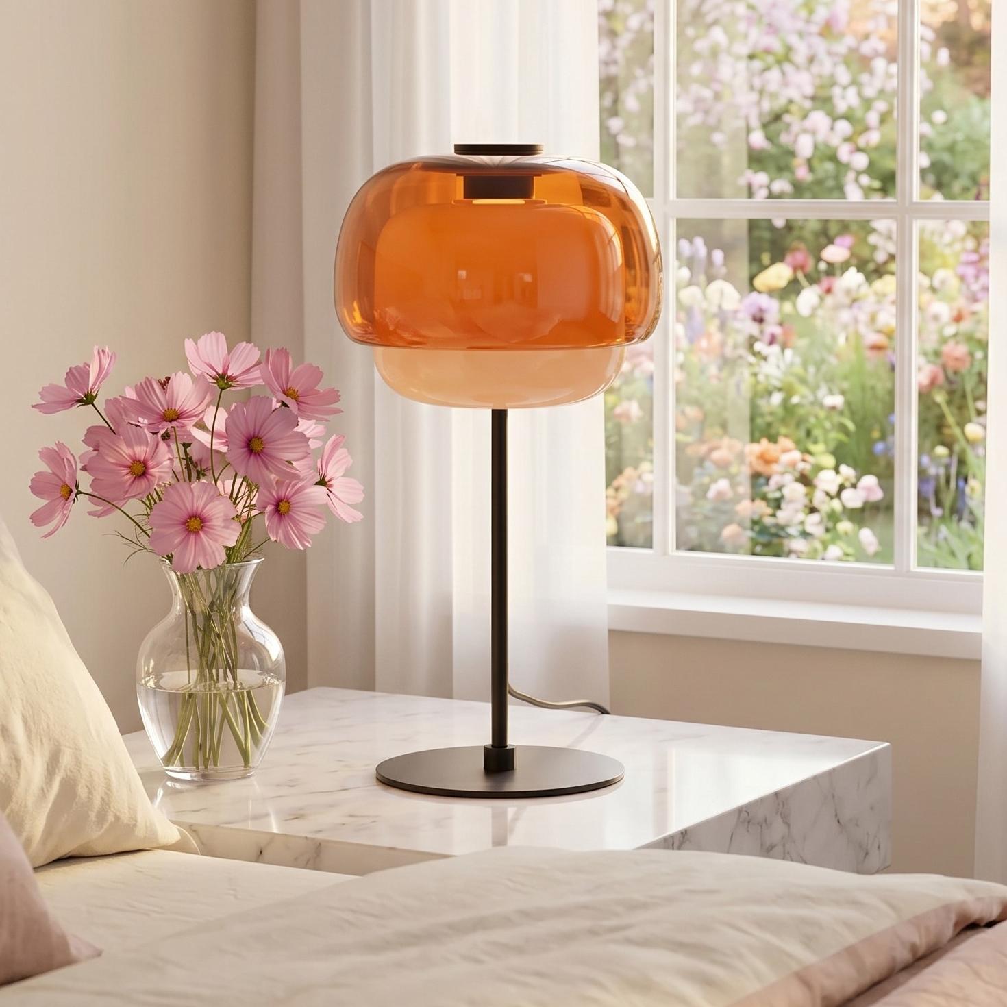 Lumen Sanae Double Dome Glass Table Lamp