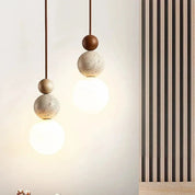 Lumen Cream Stone Bedside Pendant