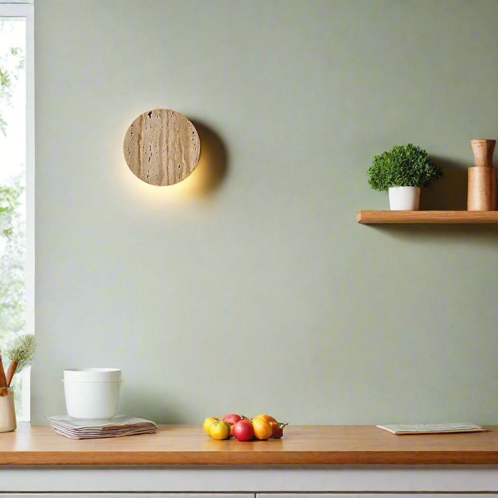 Lumen Travertine Stone Wall Sconce