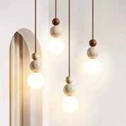 Lumen Cream Stone Bedside Pendant