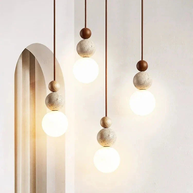 Lumen Cream Stone Bedside Pendant