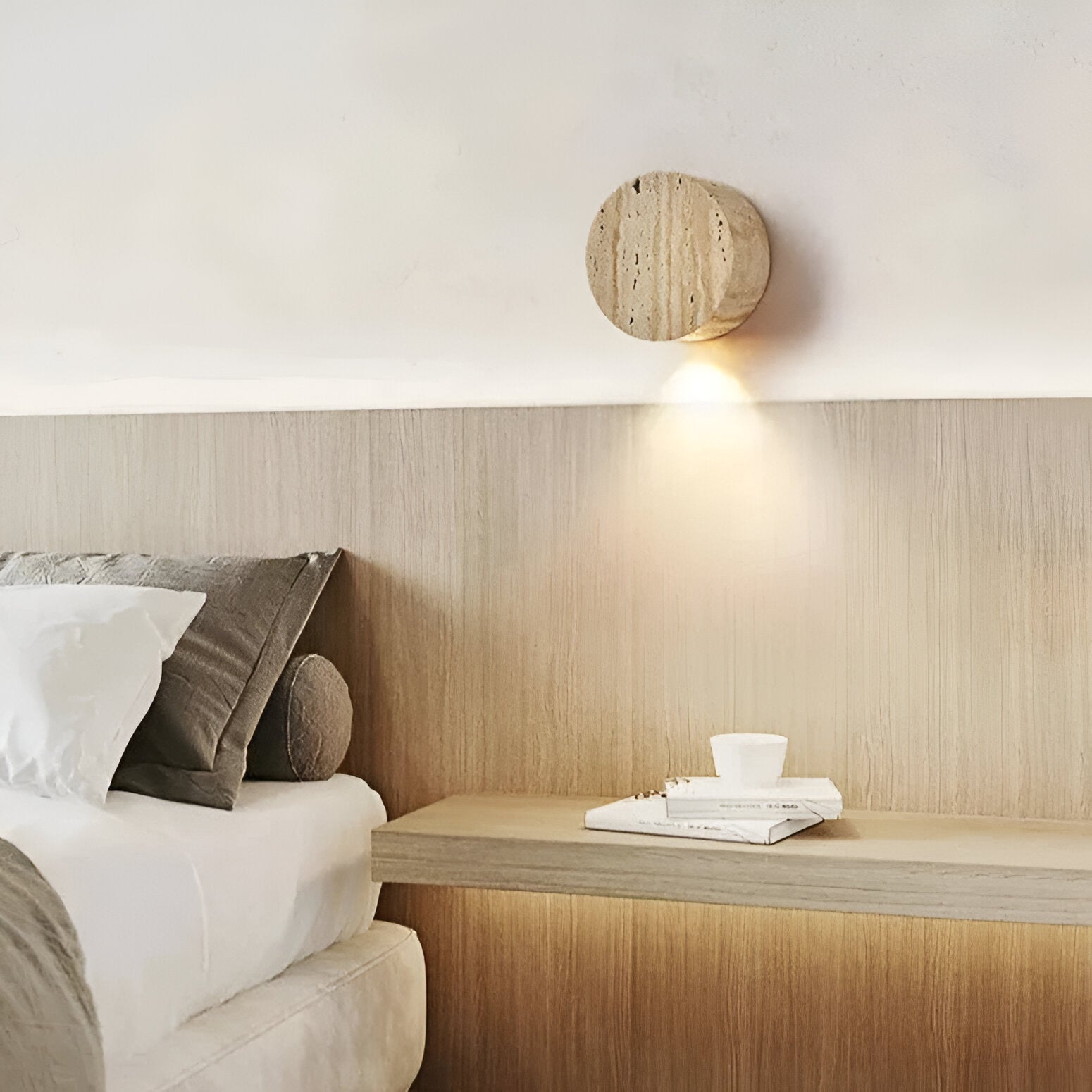 Lumen Travertine Stone Wall Sconce