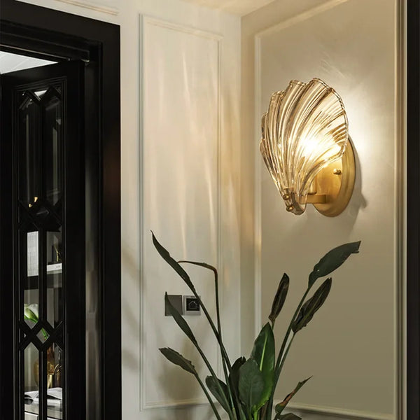 Lumen Brass Seashell Wall Light