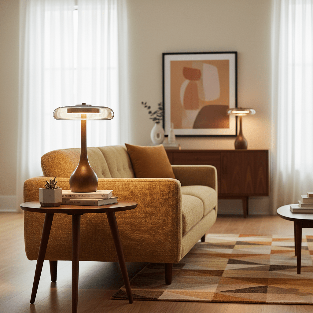 Lumen Sculpted Wood Table Lamp