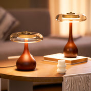 Lumen Sculpted Wood Table Lamp
