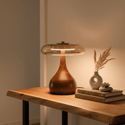 Lumen Sculpted Wood Table Lamp
