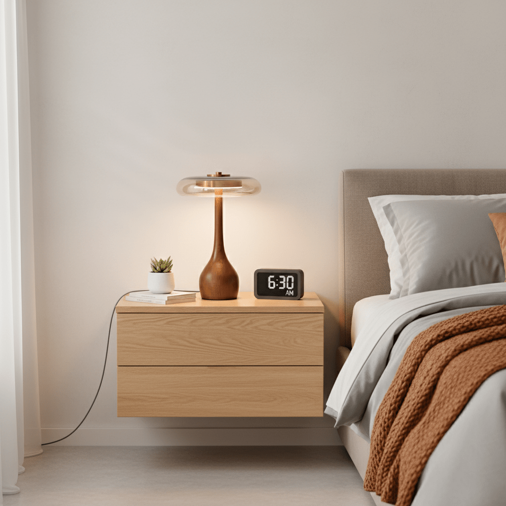 Lumen Sculpted Wood Table Lamp