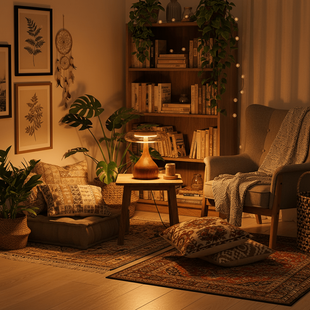 Lumen Sculpted Wood Table Lamp