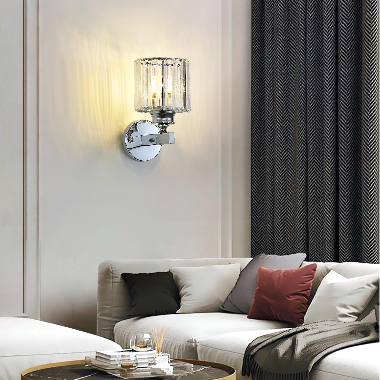 Lumen Crystal Hallway Wall Light