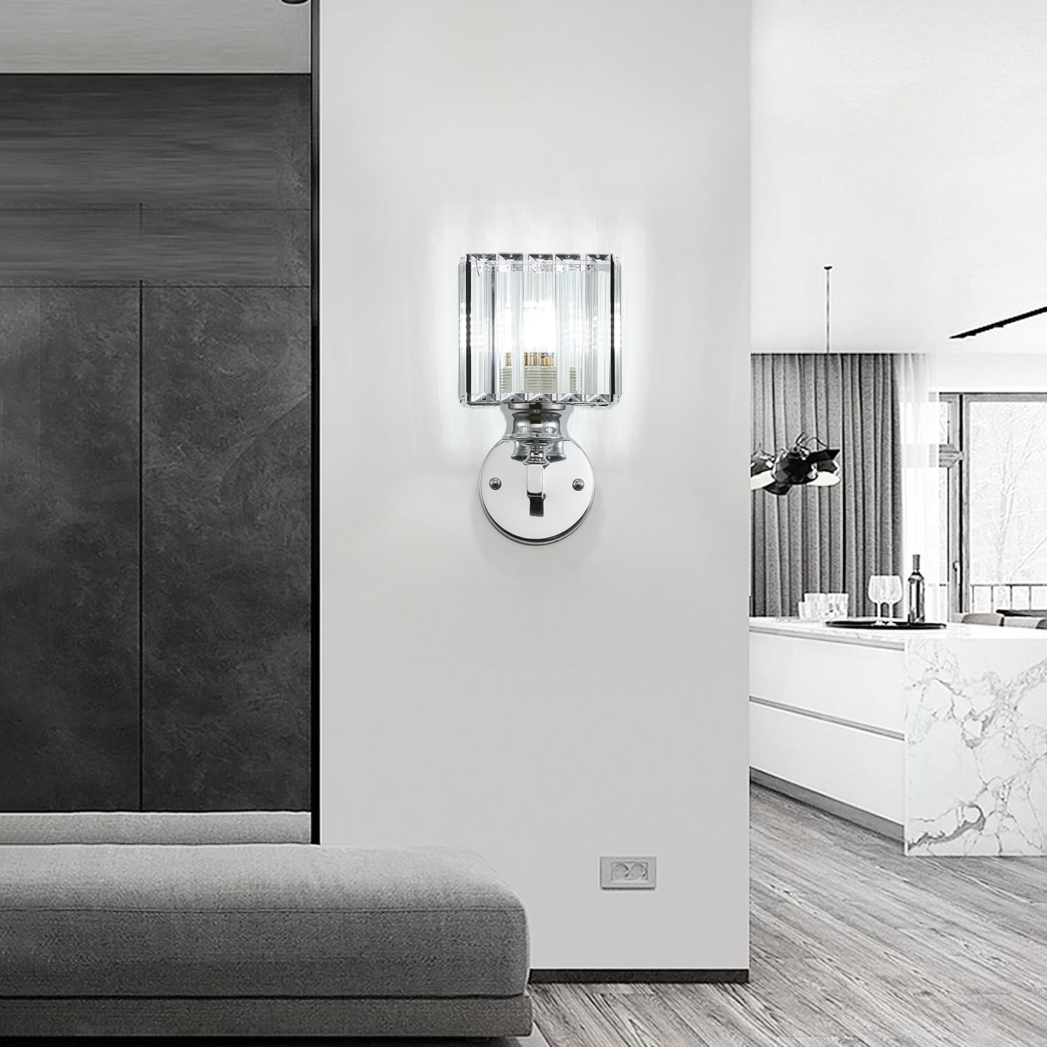 Lumen Crystal Hallway Wall Light