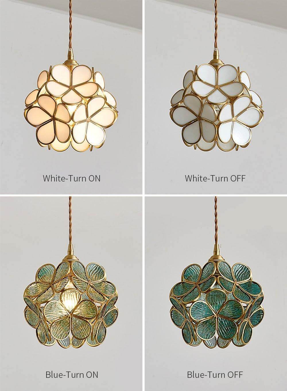 Lumen Glass Petal Louve Pendant Light