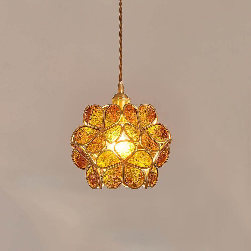 Lumen Glass Petal Louve Pendant Light