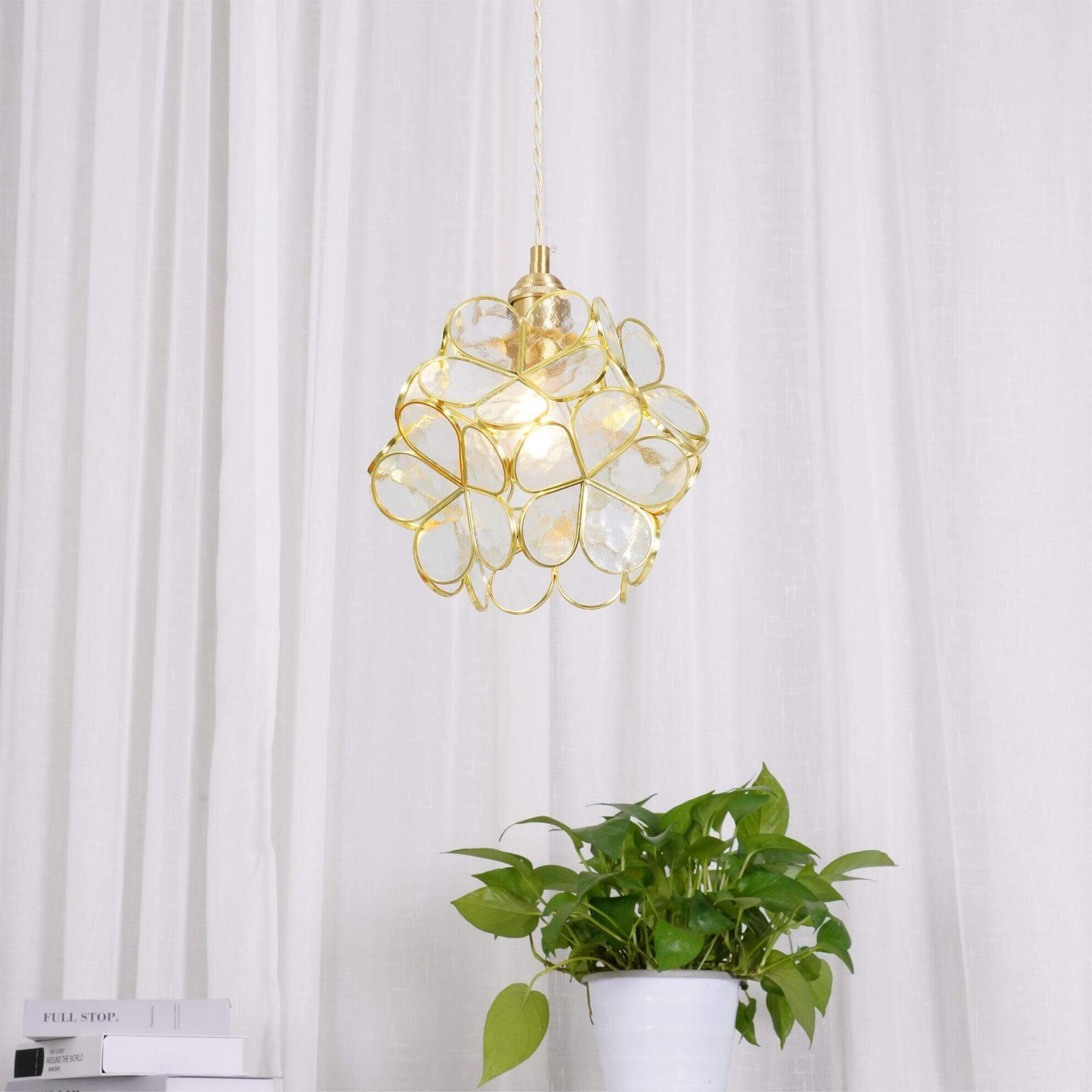 Lumen Glass Petal Louve Pendant Light