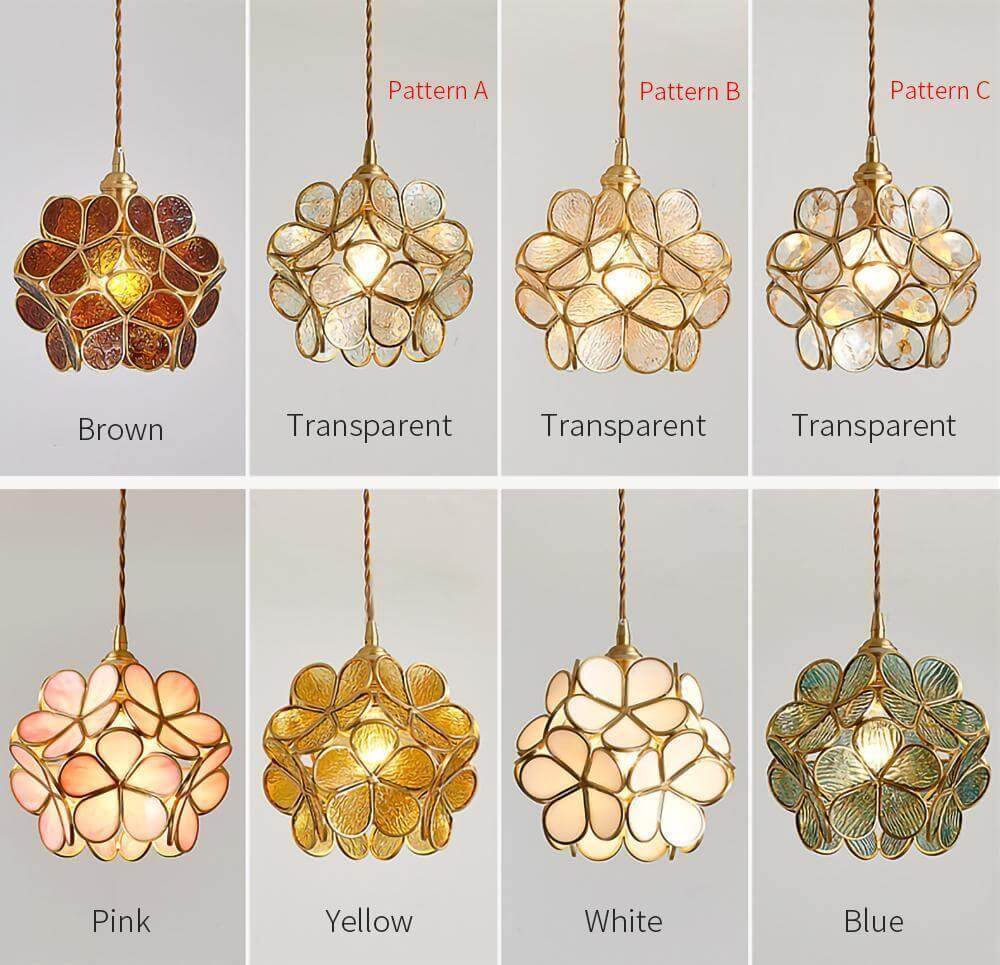 Lumen Glass Petal Louve Pendant Light