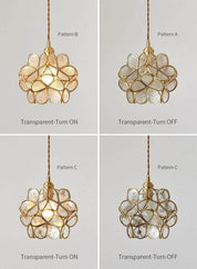 Lumen Glass Petal Louve Pendant Light