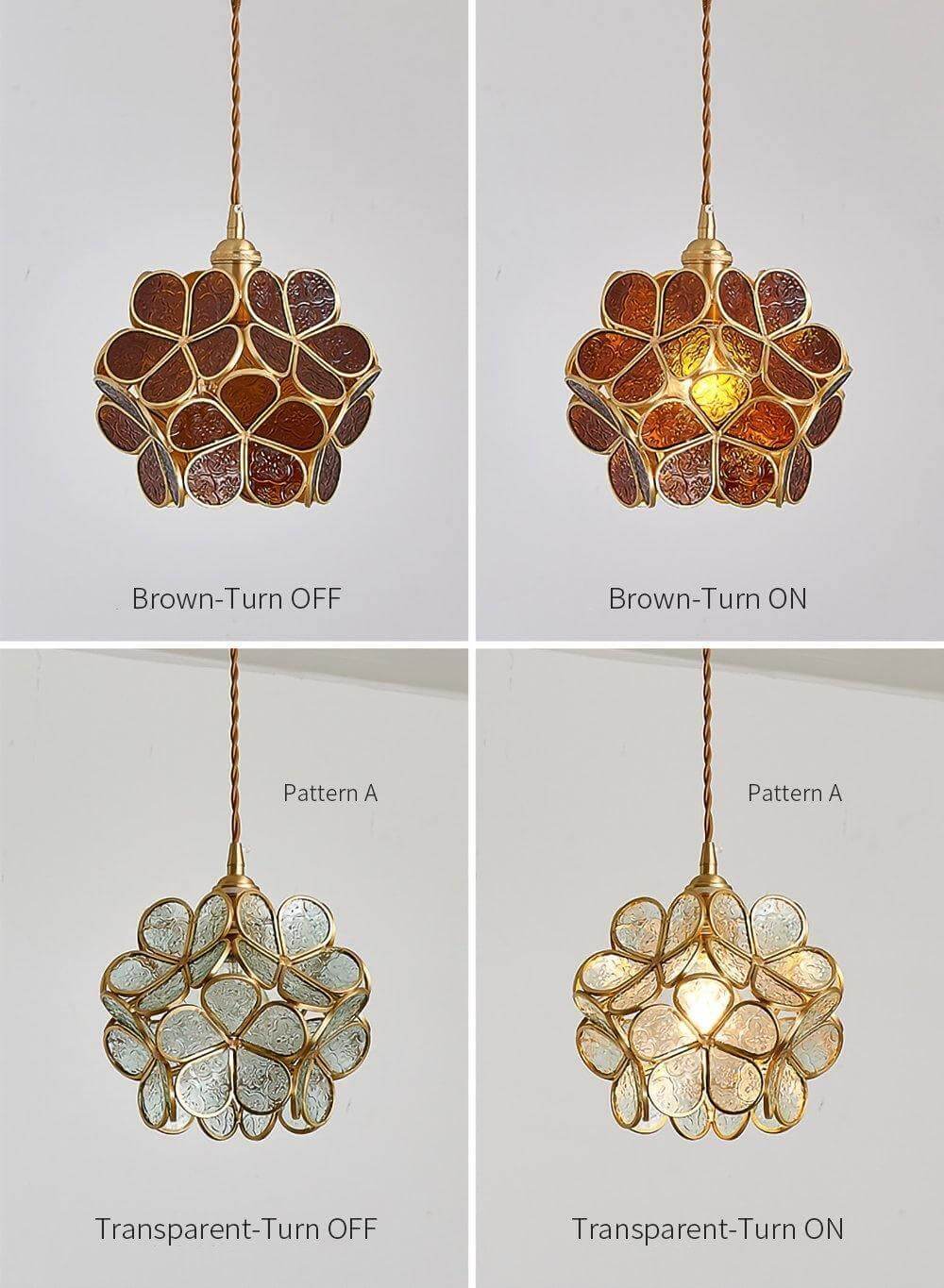 Lumen Glass Petal Louve Pendant Light