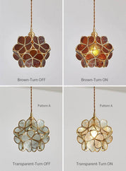Lumen Glass Petal Louve Pendant Light