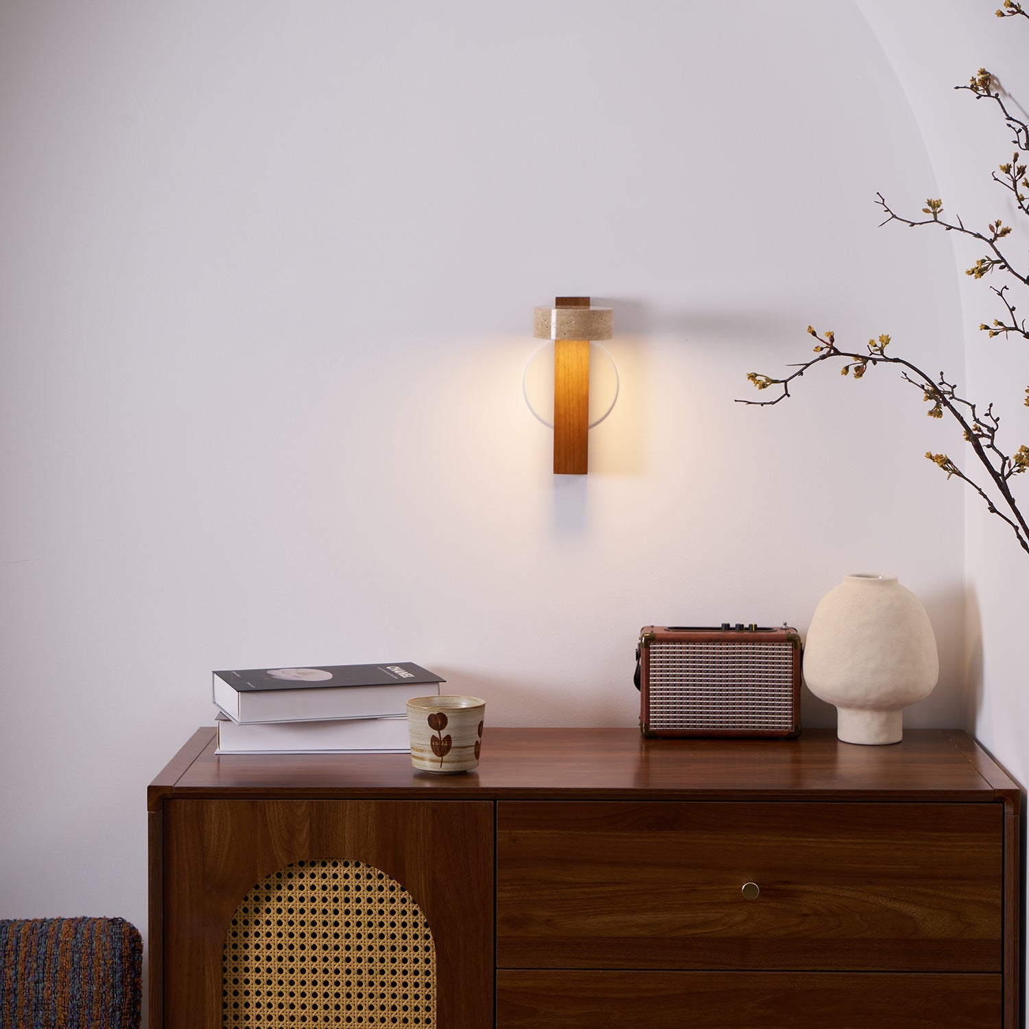 Lumen Tersus Travertine Wall Light