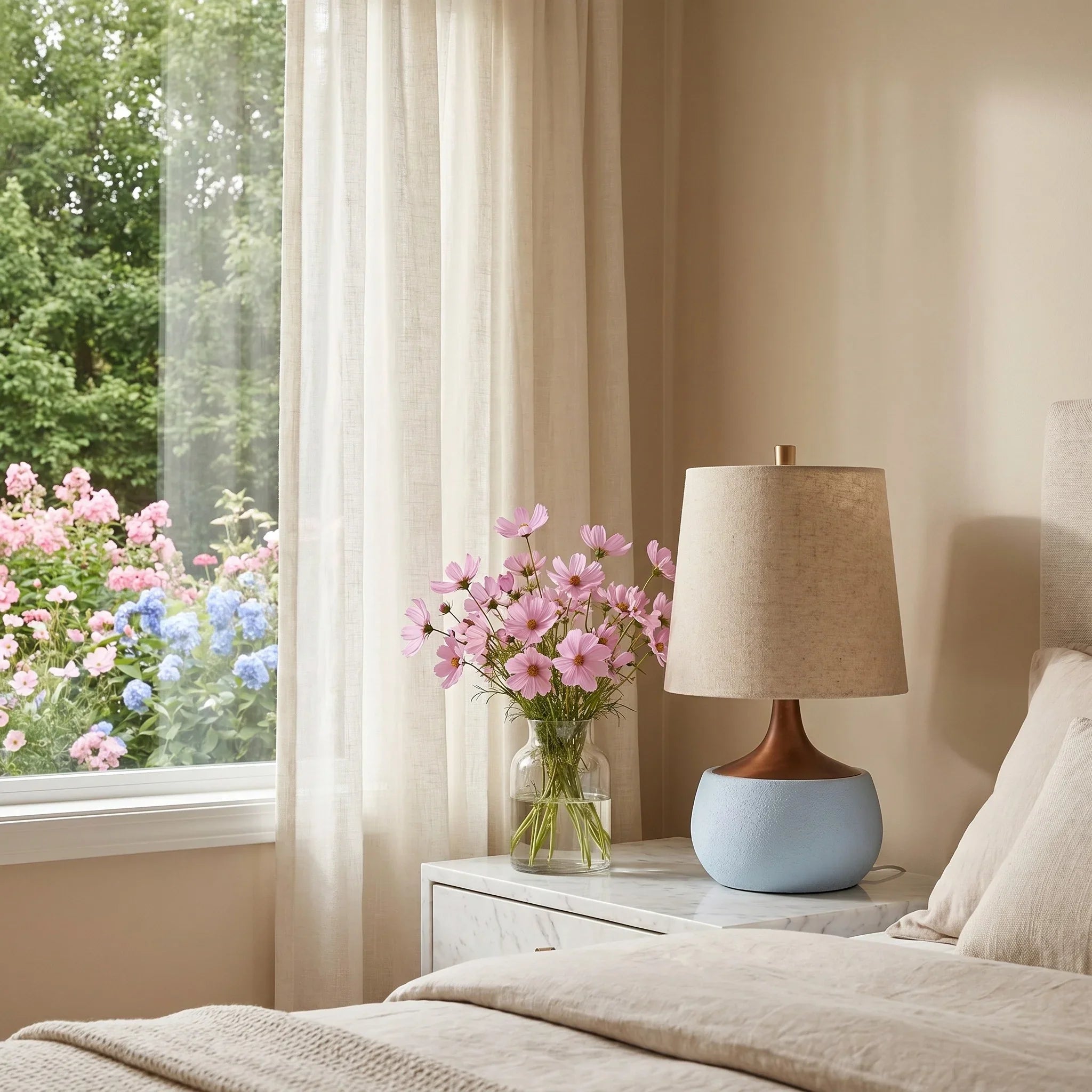 Lumen Thalyn Linen Cement Table Lamp