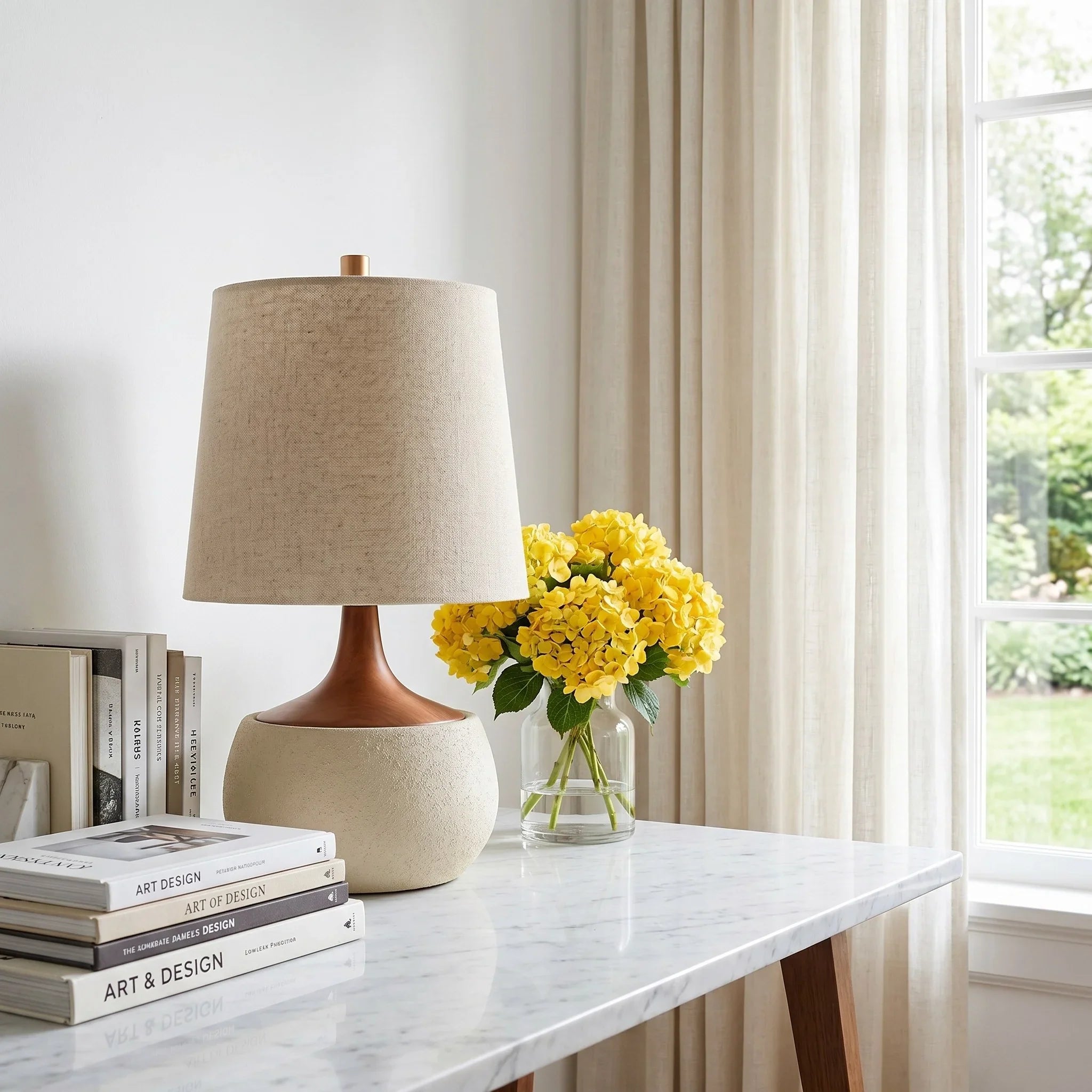 Lumen Thalyn Linen Cement Table Lamp