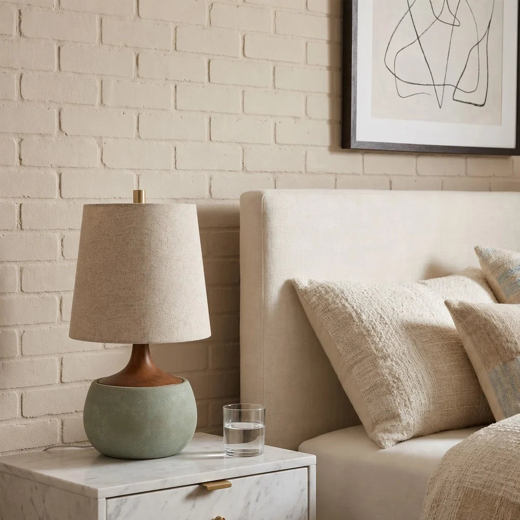 Lumen Thalyn Linen Cement Table Lamp
