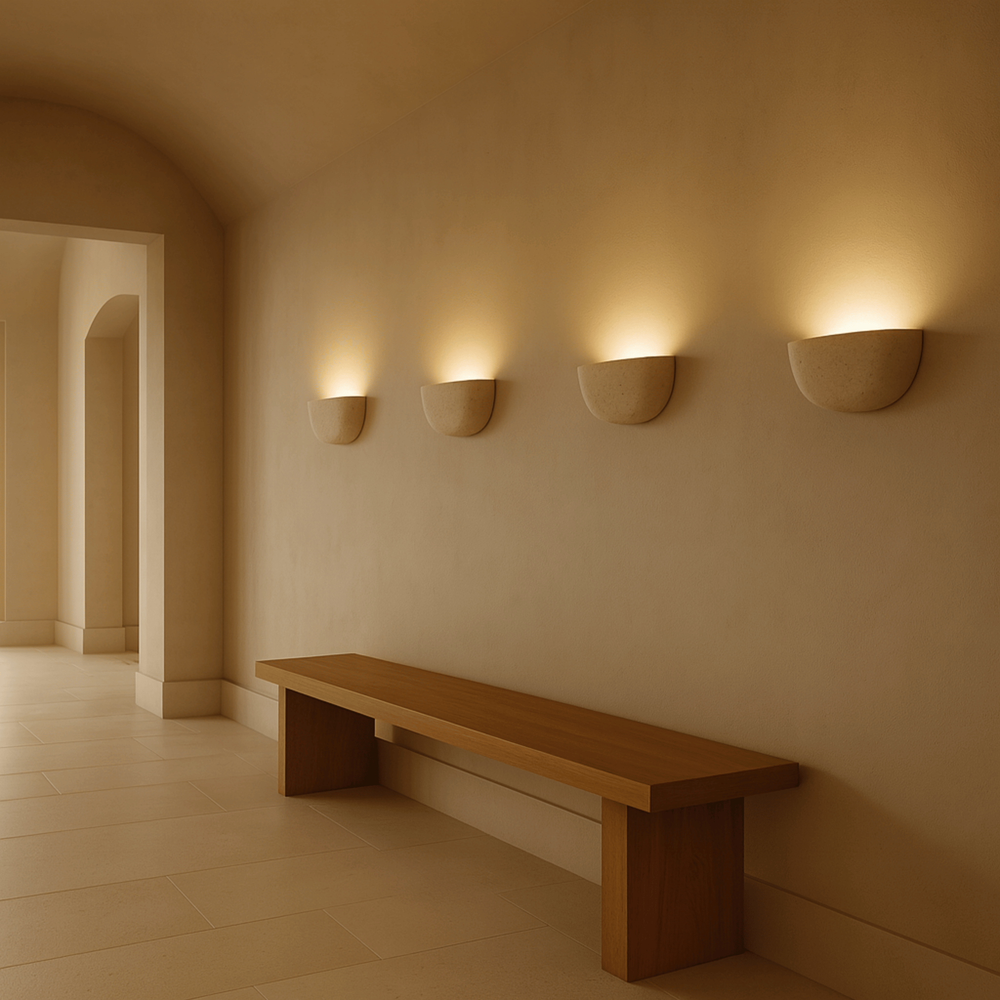 Lumen Travertine Stone Wall Lamp