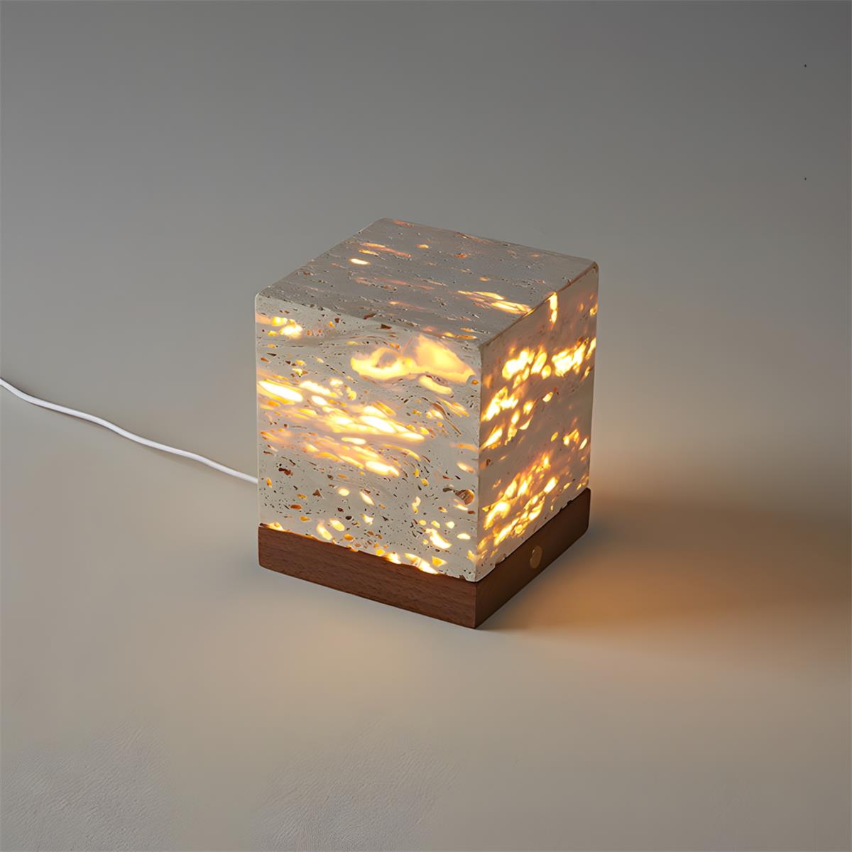 Lumen Velto Travertine Table Lamp