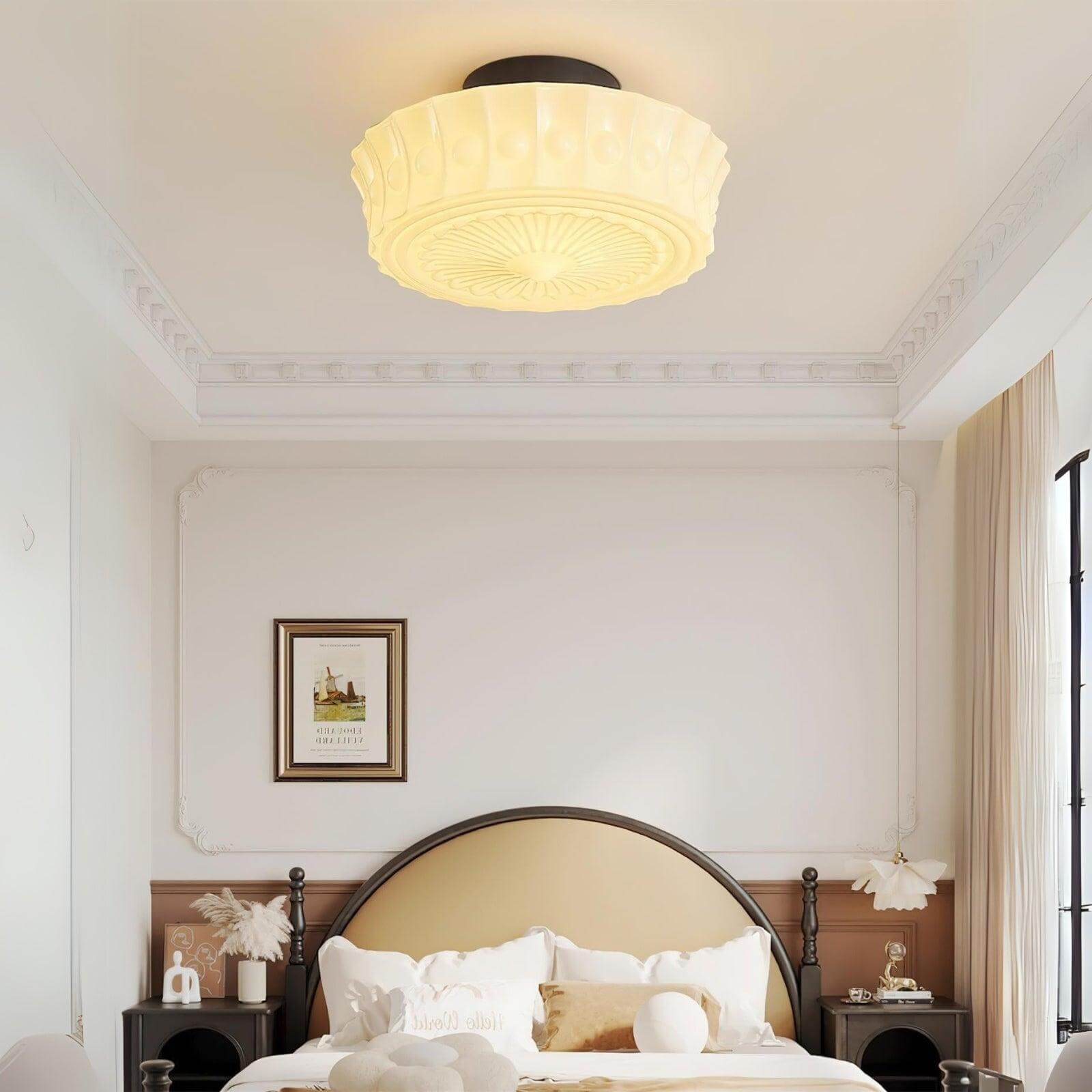 Lumen Frosted Cream Flush Mount