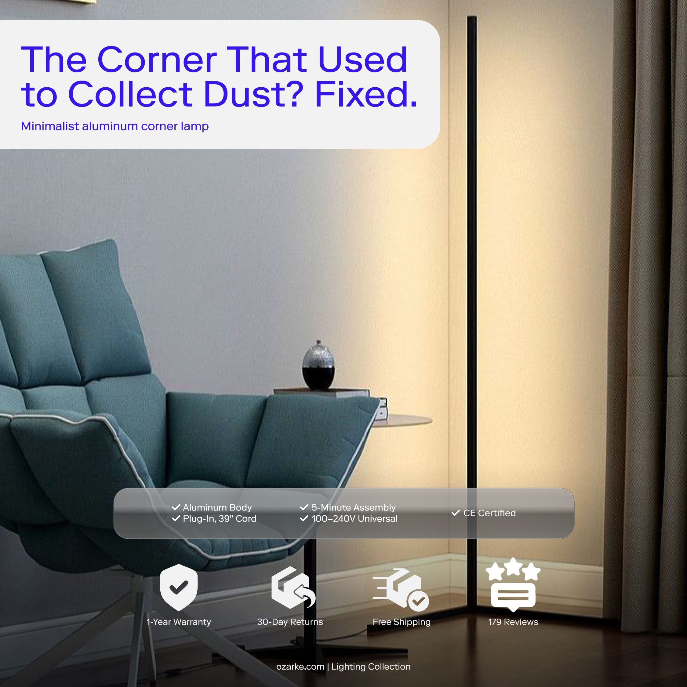 Lumen Corner LED Floor Lamp