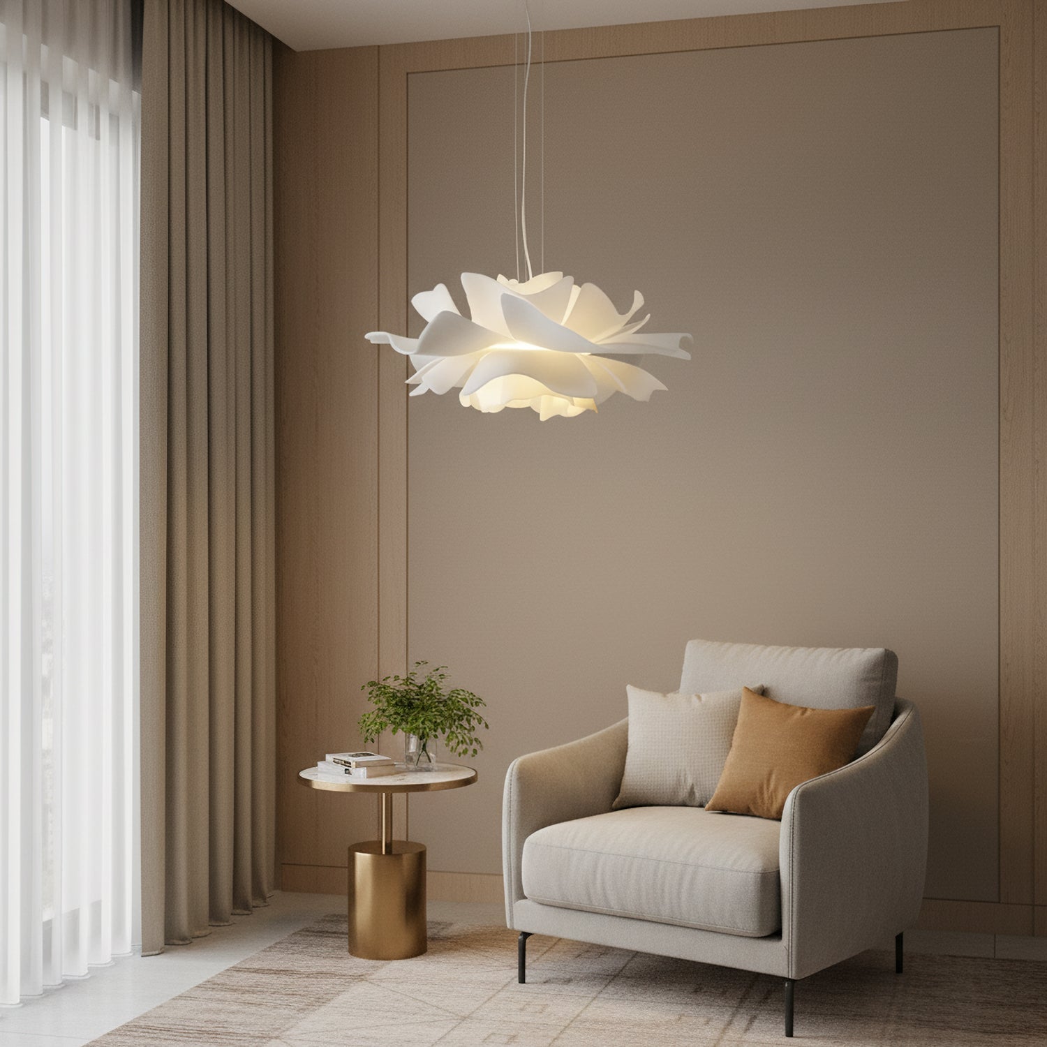 Lumen White Lotus Pendant Light