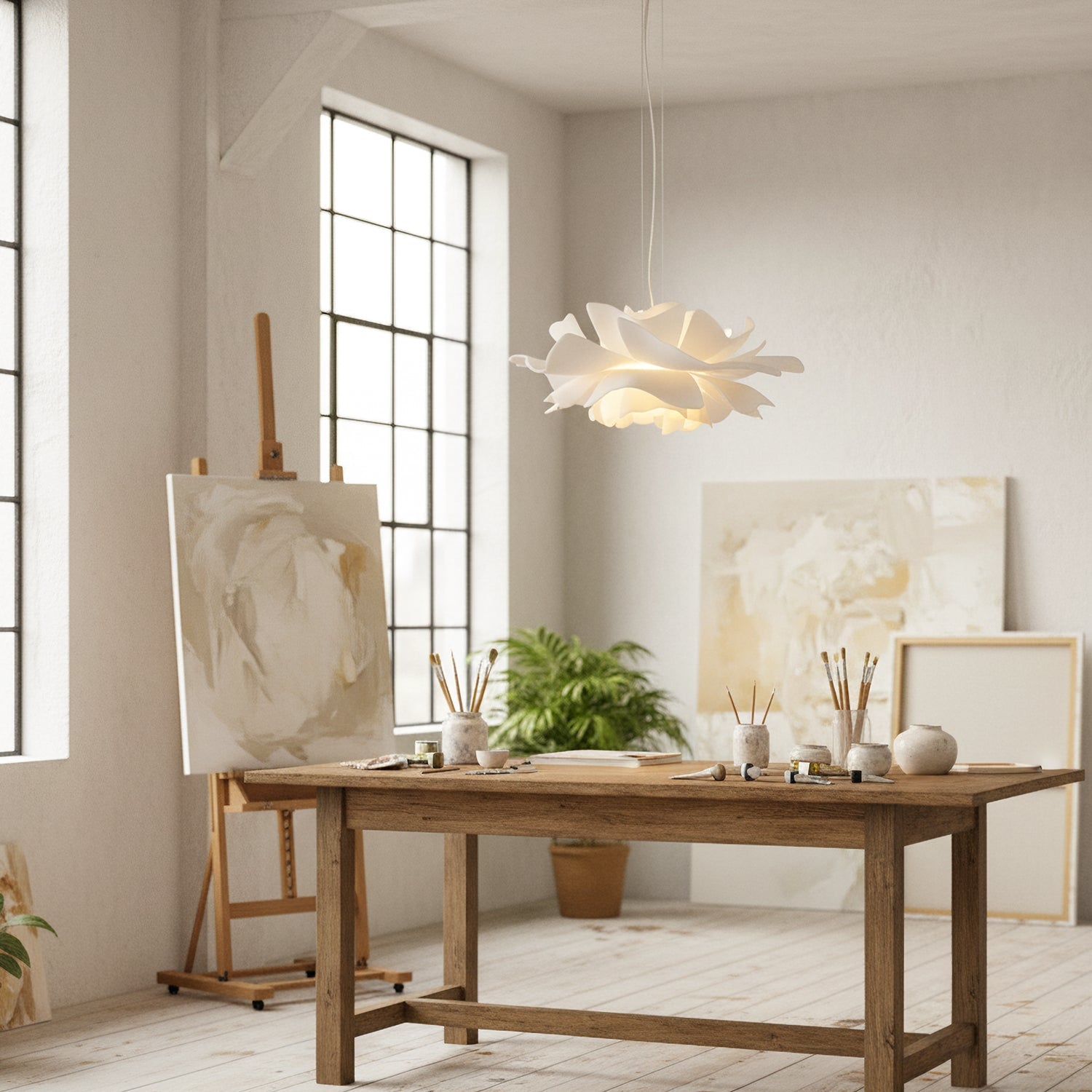 Lumen White Lotus Pendant Light