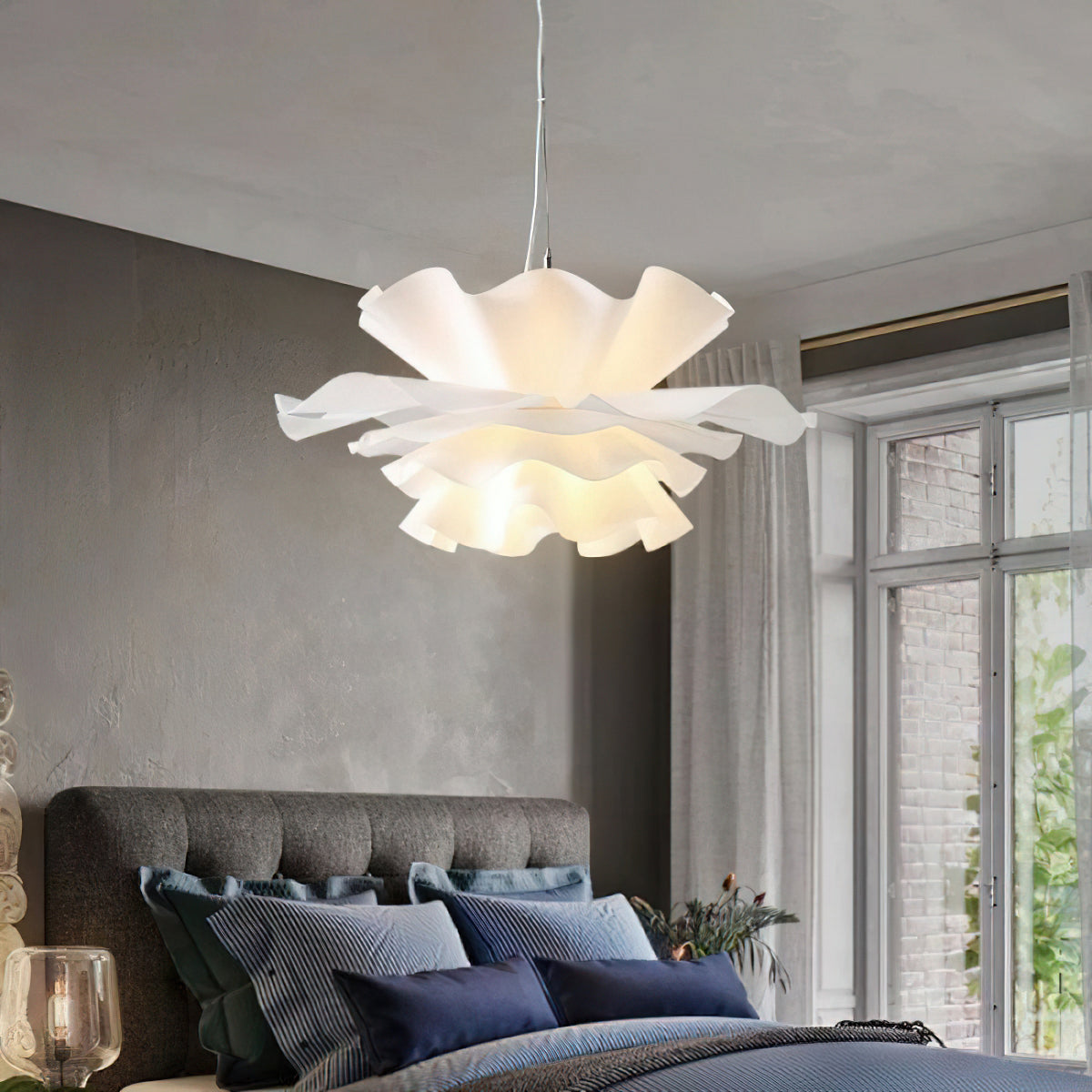 Lumen White Lotus Pendant Light