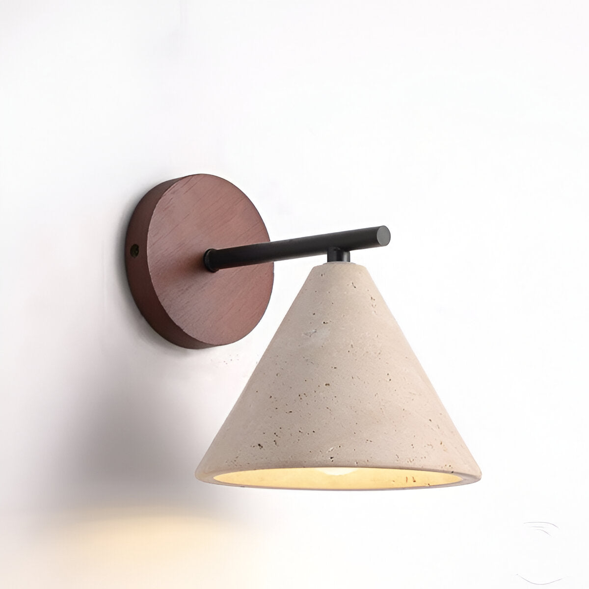 Lumen Travertine Cone Wall Light