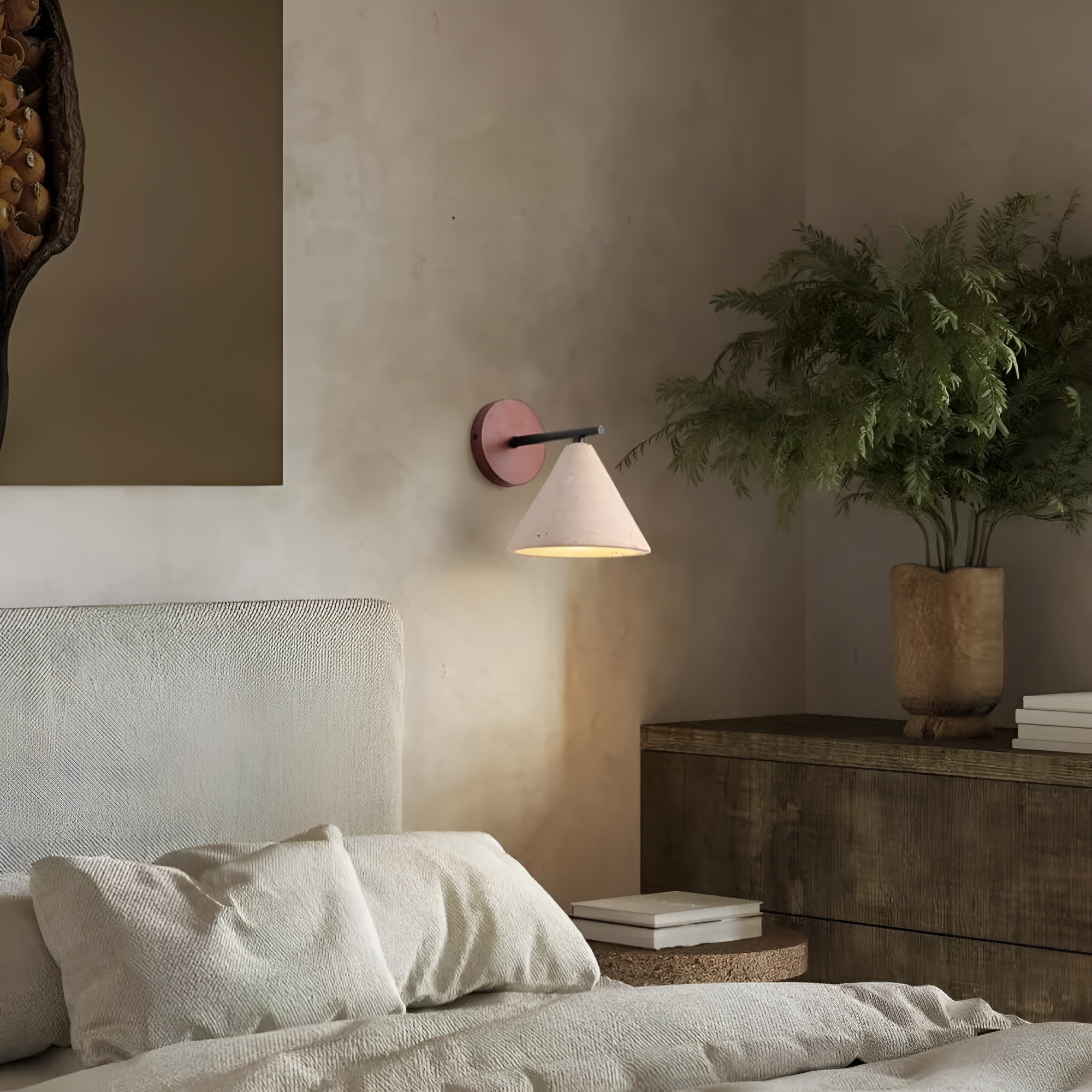 Lumen Travertine Cone Wall Light