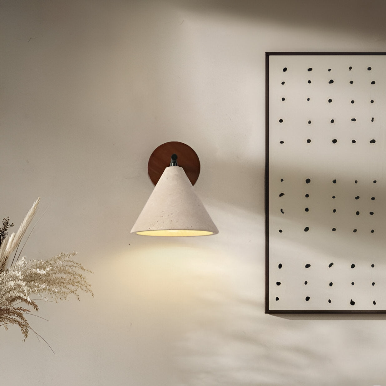 Lumen Travertine Cone Wall Light