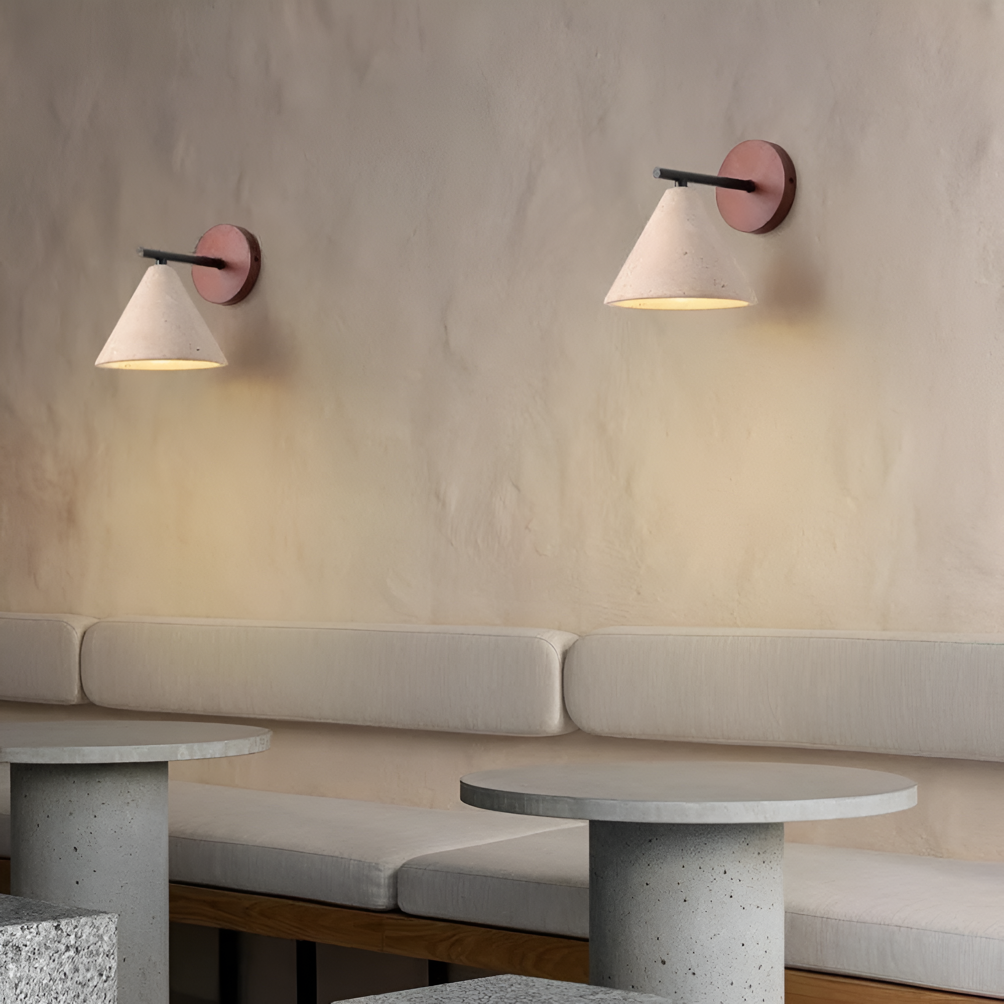 Lumen Travertine Cone Wall Light