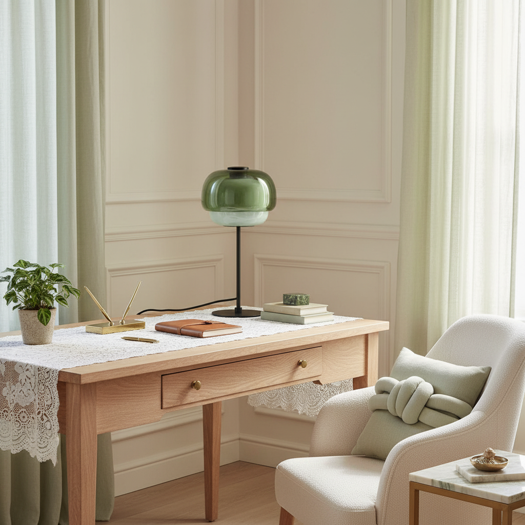 Lumen Sanae Double Dome Glass Table Lamp