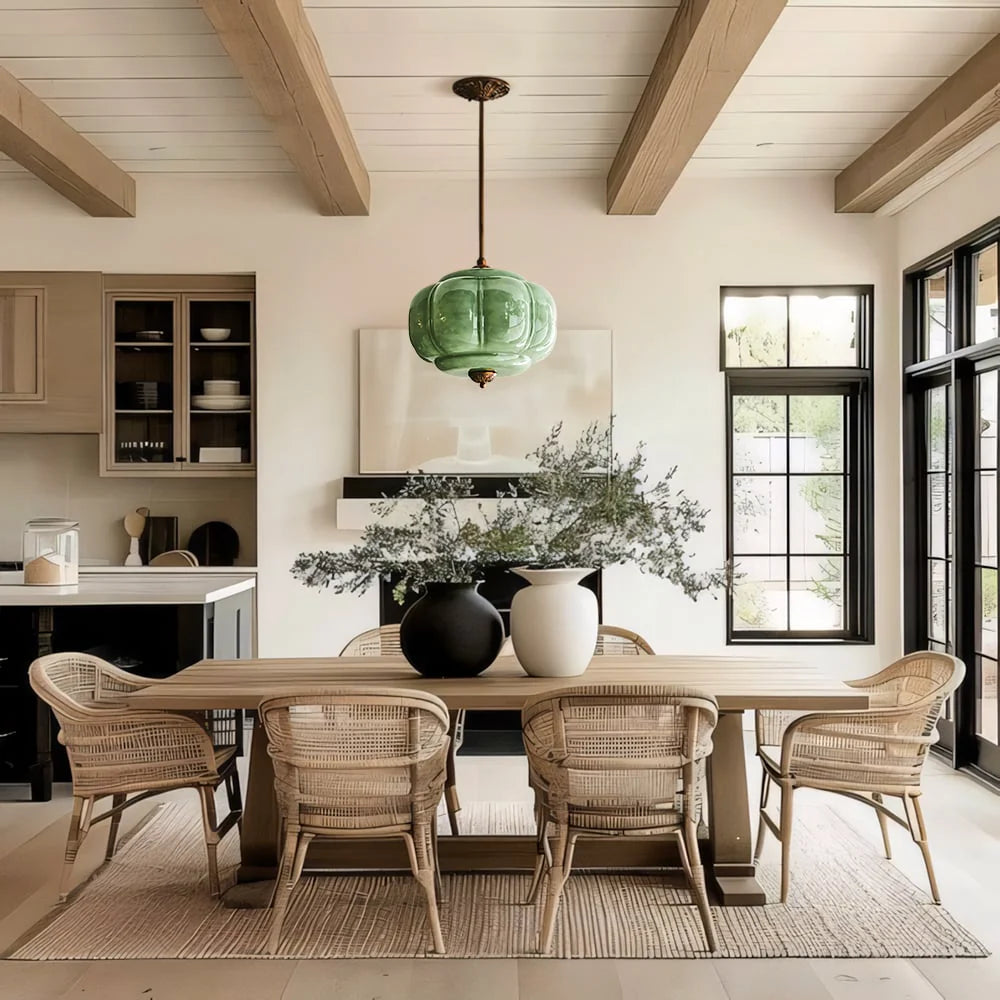 Lumen Milk Pumpkin Glass Pendant Light