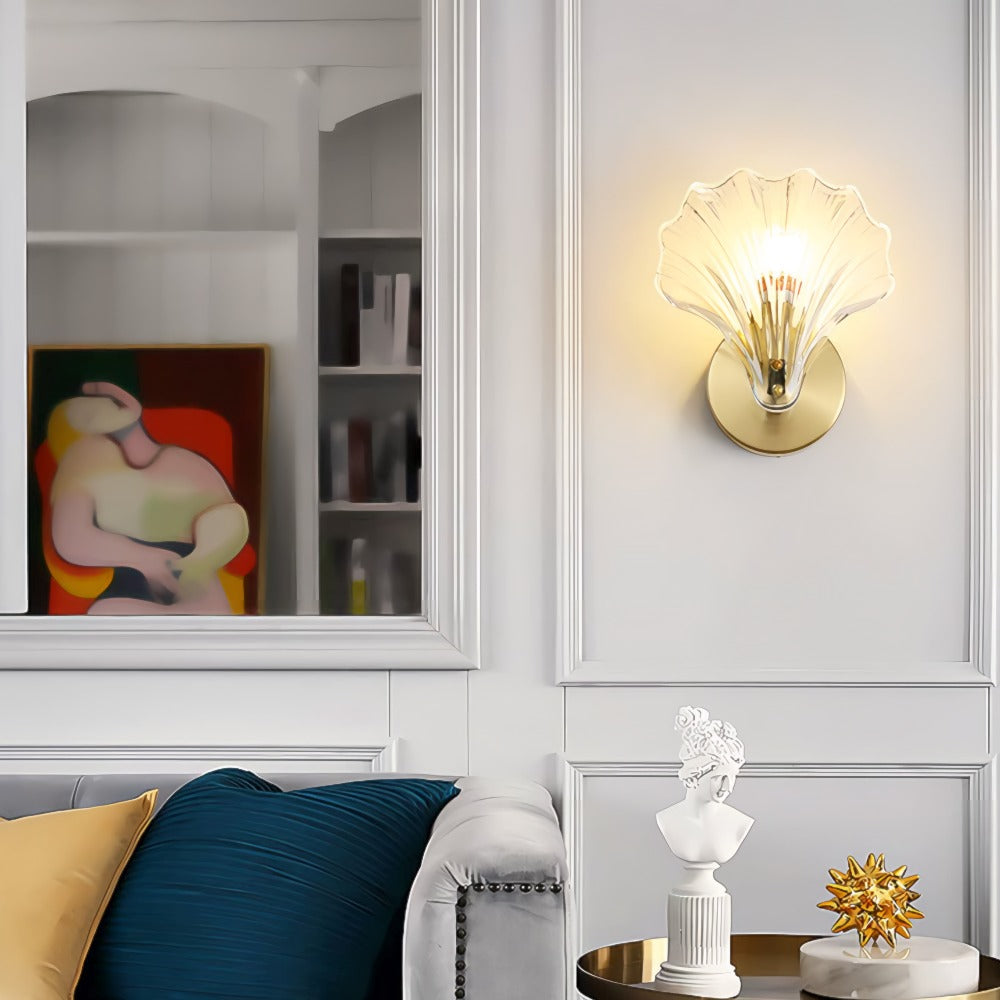 Lumen Brass Seashell Wall Light