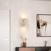 Lumen Travertine Outdoor Wall Lamp
