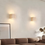 Lumen Travertine Outdoor Wall Lamp