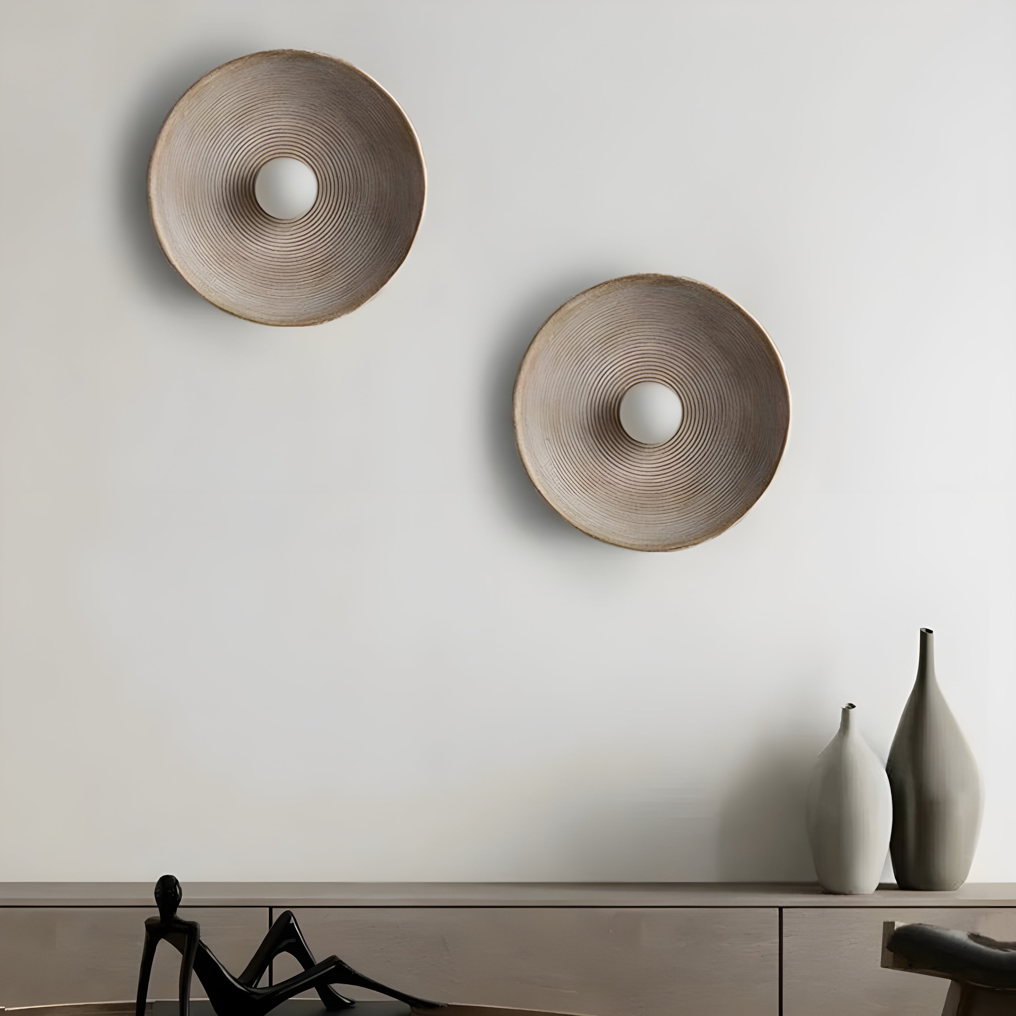 Lumen Ceramic Round LED Wall Lamp