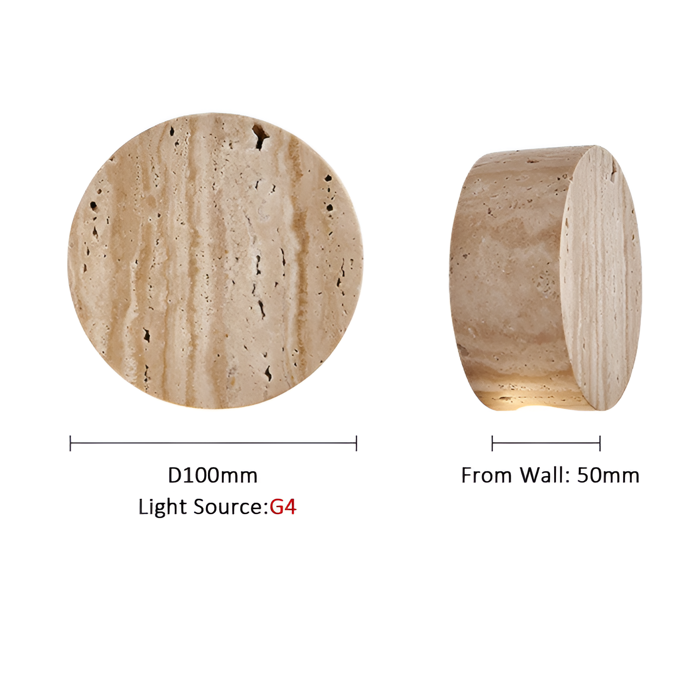 Lumen Travertine Stone Wall Sconce