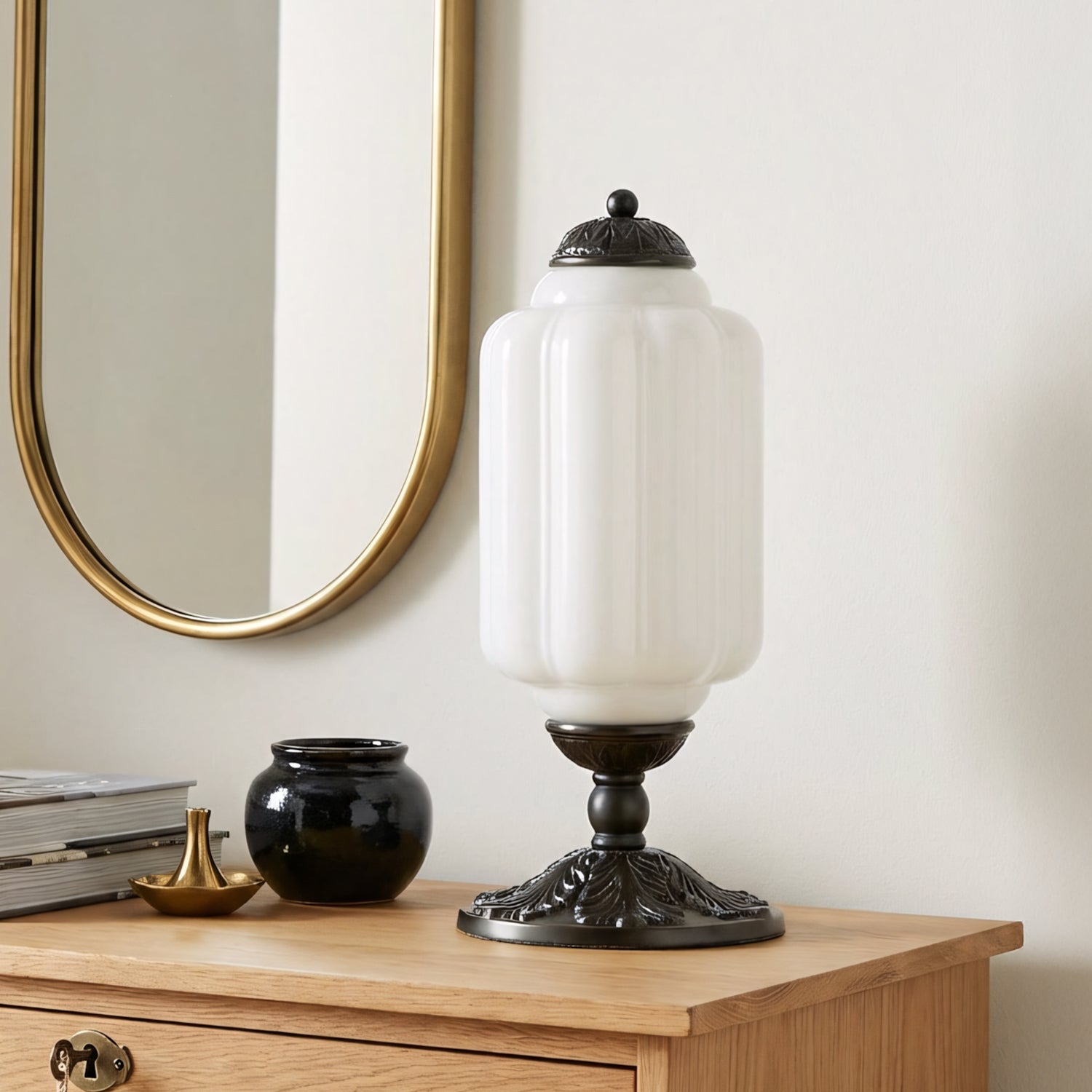 Lumen French Cream Glass Table Lamp