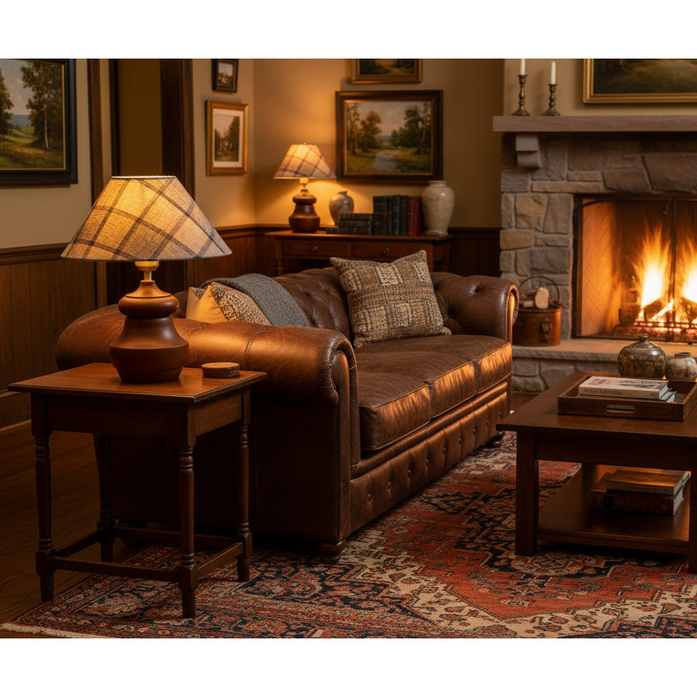 Lumen Plaid Shade Table Lamp