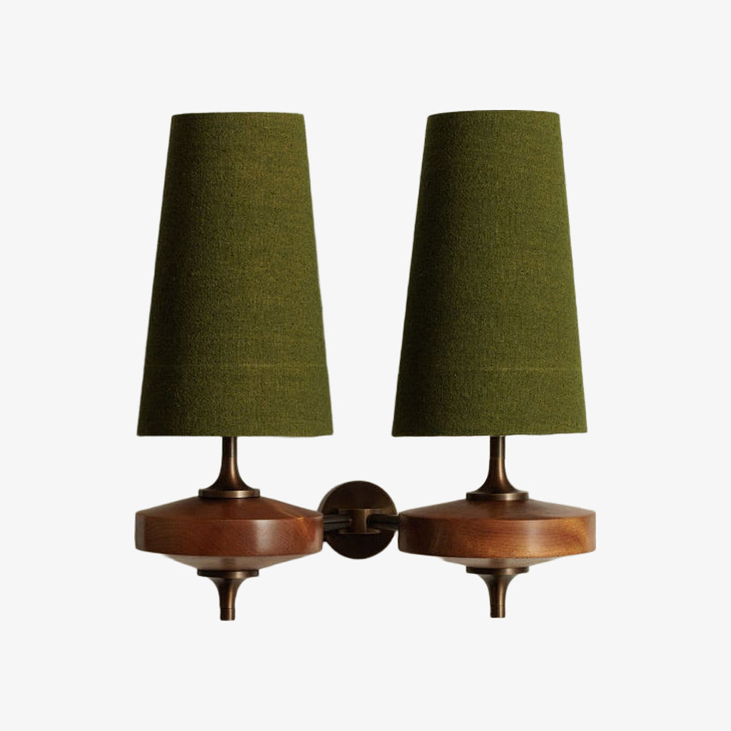 Lumen Wood Base Shade Wall Light