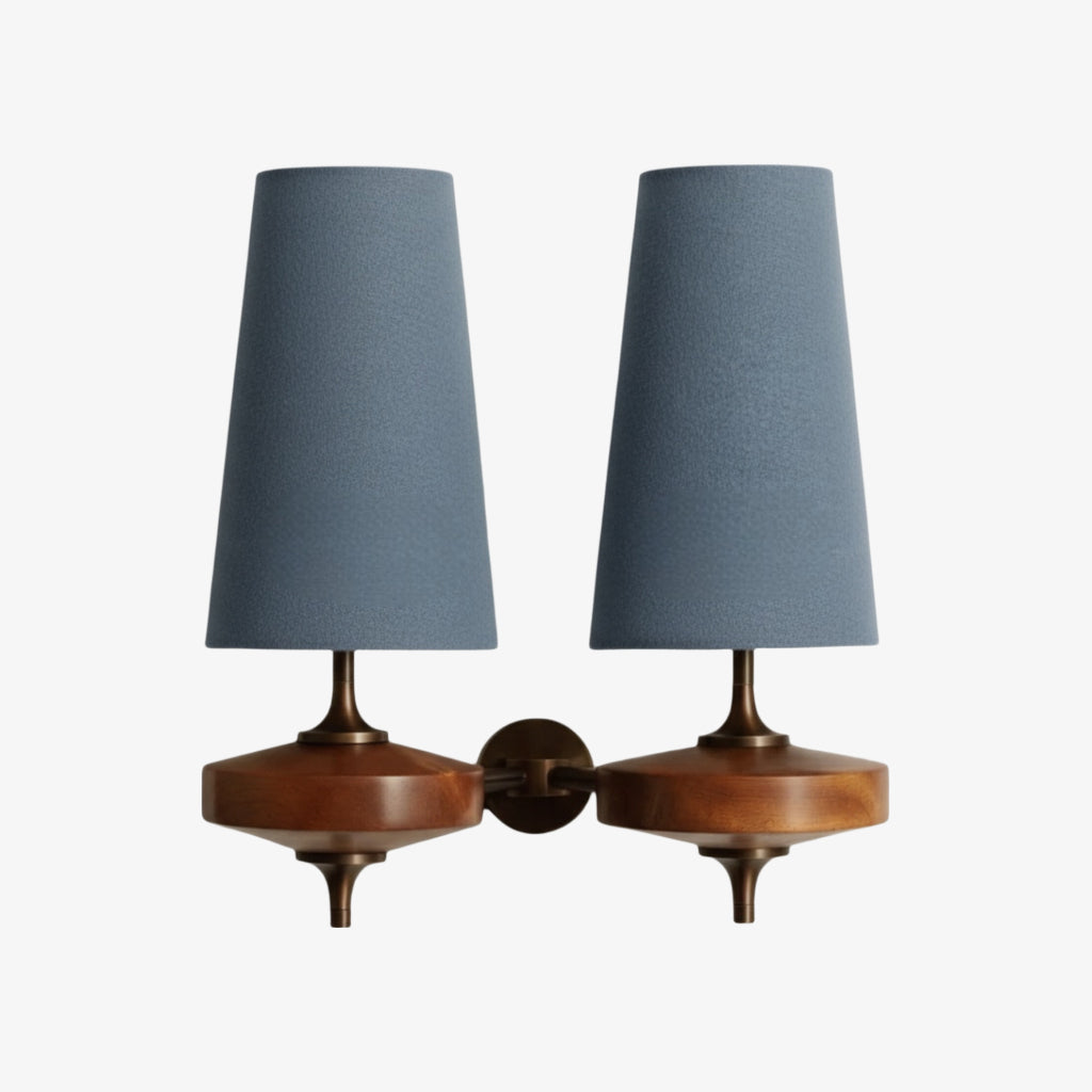 Lumen Wood Base Shade Wall Light