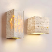 Lumen Travertine Outdoor Wall Lamp