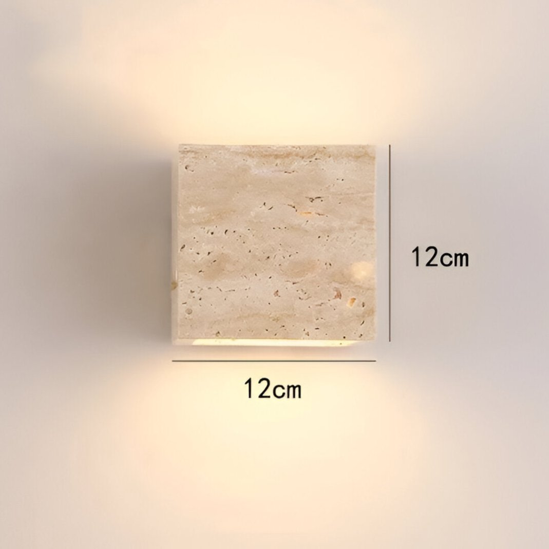 Lumen Travertine Outdoor Wall Lamp